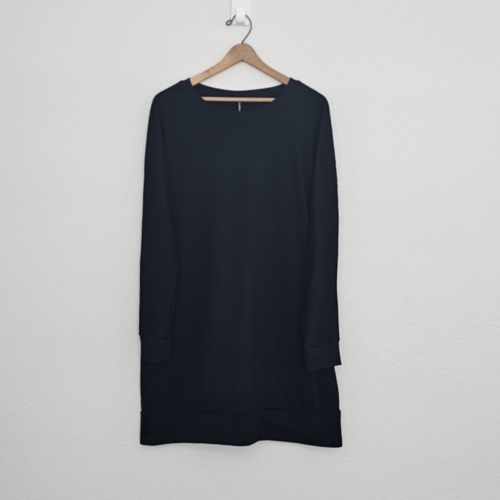 PrinStory Long Sleeve Black Shirt Dress Size 2XL